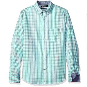 Long Sleeve Plaid Stretch Slim Fit Bttn Down Shirt